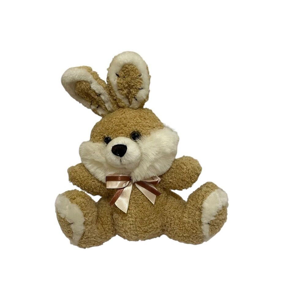 Cuddle Wit Tan Fuzzy Bunny Rabbit Thick Stitch on Ears Feet 11" Stuffed Animal
